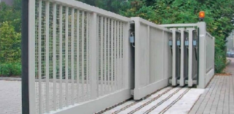 An Image of Metal Iron And Stainless Steel Automatic Gates For Industrial Purpose.